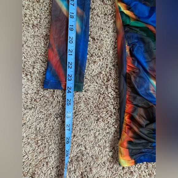 Asymmetric Flame long sleeve Tulle Dress - Picture 7 of 9